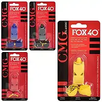 Свисток судейский со шнурком FOX 40 Classic пластик (комплектация 1 шт.)