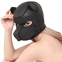 Неопреновая маска щенок собака Puppy Play Превратит тебя в преданного щенка L чёрный ( 130 116 )(12)