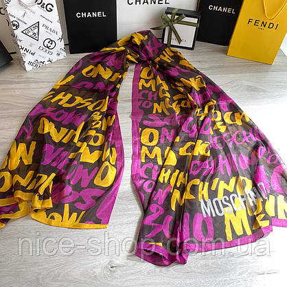 Палантин Moschino шовковий, фото 5