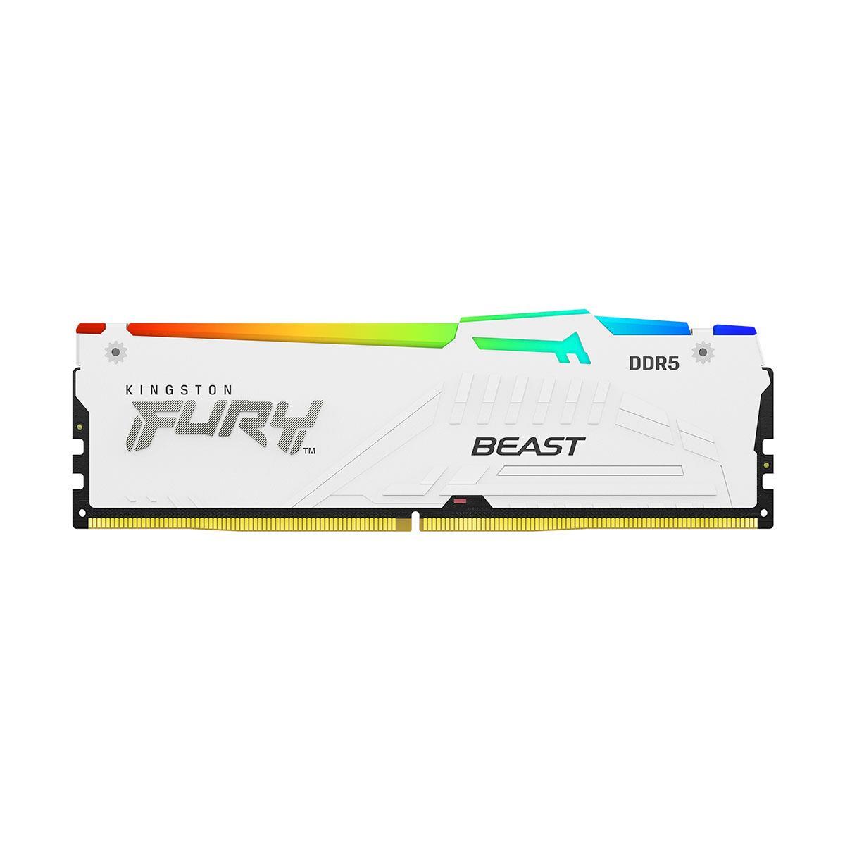 Пам'ять для настільних комп'ютерів Kingston Fury 32 GB DDR5 6000 MHz Beast RGB Expo White (KF560C36BWEA-32), фото 1