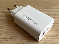 ASPOR Gan Charger A851 универсальная быстрая зарядка стандарта USB-A USB-C белая PD 65W Q.C 3.0