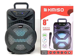 Портативна акустична колонка Kimiso QS-1805 8" з мікрофоном LS-QS1805