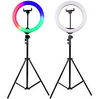 Кільцева світлодіодна LED лампа RGB Arc Ring 10" + tripod 2.1m SM_ITS