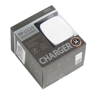 Мережевий зарядний пристрій Remax Quick Charge RP-U114 3.0 A 1*USB 220V, фото 1