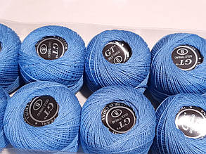 Бавовна Пряжа Ірис No8/10 грам світло синій Паковання 10 штук Тон 5105