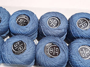 Бавовна Пряжа Ірис No8/ 10 грамів сіро-синій Паковання 10 штук Тон 756