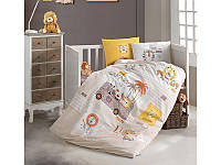 Комплект постельного белья в детскую кроватку из ранфорса 100*150 ТМ Aran Clasy Lion