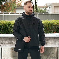 Спортивний костюм чоловічий Nike плащівка чорний демісезонний модний весна осінь для прогулянок