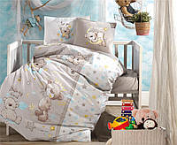 Комплект постельного белья в детскую кроватку из ранфорса 100*150 ТМ Aran Clasy Little Bear