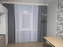 Тюль шифон з обтяжувачем