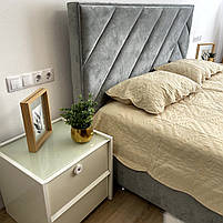 Покривало стегане з наволочками двухспальне, кремового кольору (M5-3), фото 2