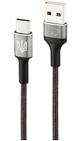 Кабель USB Gelius Strong Ukraine GP-UCN002C Type-C (1.2м) (3A) Black