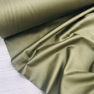 ВІДРЕЗ (1*2,4 м) Сатин колір хакі (ТУРЦІЯ шир. 2,4 м) (SAT-N-0058)