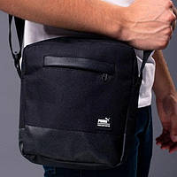 Мессенджер мужской Puma Black топ сумка через плечо Пума черная спортивная барсетка на каждый день цвет черный