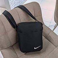 Мессенджер Nike черный сумка через плечо с белым вышитым лого Найк спортивная черная барсетка