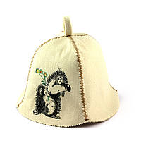 Банная шапка Luxyart "Ежик влюбленный", искусственный фетр, белый (LA-405) mr