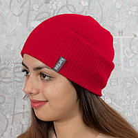 Вязаная шапка КАНТА размер универсальный 50-60, красная (OC-740) mr
