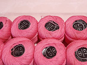 Бавовна Пряжа Ірис No8/10 грам рожеве паковання 10 штук Тон 116
