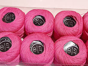Бавовна Пряжа Ірис No8/10 грам рожеве паковання 10 штук Тон 204