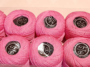 Бавовна Пряжа Ірис No8/10 грам рожеве паковання 10 штук Тон 402