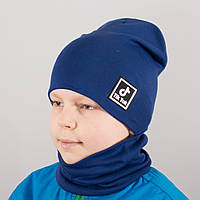 Детская шапка с хомутом КАНТА "TikTok" размер 48-52 синий (OC-258) al