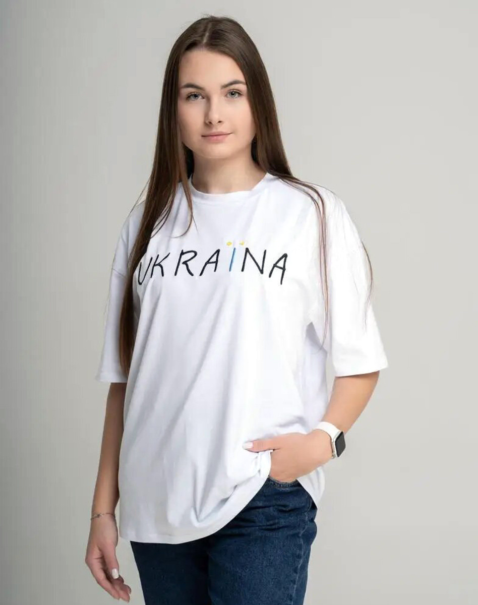 Футболка з вишивкою Ukraine oversize р.S-M. L-XL