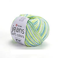 Ярнарт Джинс Софт Колор (YarnArt Jeans Soft Colors) 50г/160м 6211 салатово-блакитний