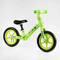 Детский Велобег CORCO, нейлоновая рама и вилка, колеса EVA 12, Зеленый