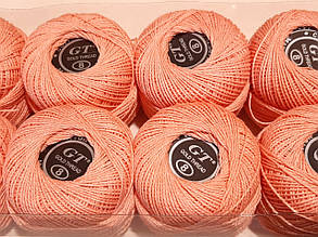 Бавовна Пряжа Ірис No8/10 грам персиковий Паковання 10 штук Тон 312