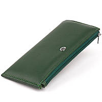 Горизонтальний тонкий гаманець зі шкіри унісекс ST Leather 19328 Зелений mr