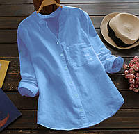 Женская стильная летняя рубашка ткань: лен Мод. 082