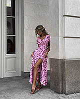 Женское стильное платье миди с цветочным принтом ткань: софт Мод.183