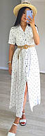 Женское стильное платье миди в горошек ткань: софт Мод.220