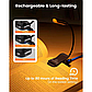 Лампа акумуляторна Glocusent з прищіпкою для читання сенсорна гнучка Mini clip-on book light A11 Black, фото 3