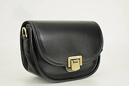 Шкіряна мала сумка жіноча, чорна