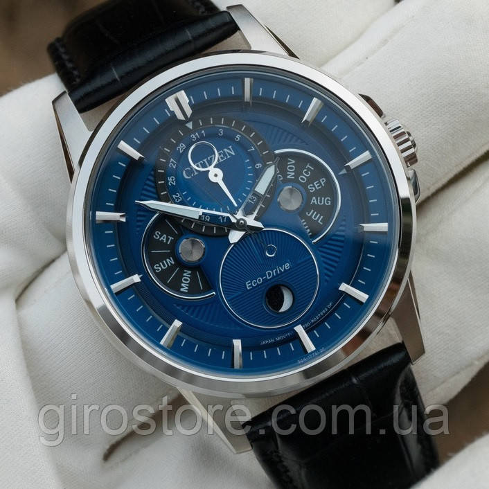 Місячний календар — японський чоловічий годинник Citizen Eco-Drive BU0050-02L на сонячній батареї, фото 1