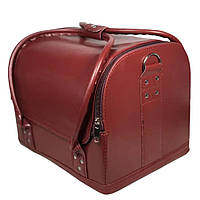 Бьюти - кейс, сумка для мастера , органайзер для косметики с раздвижными полочками вишневая