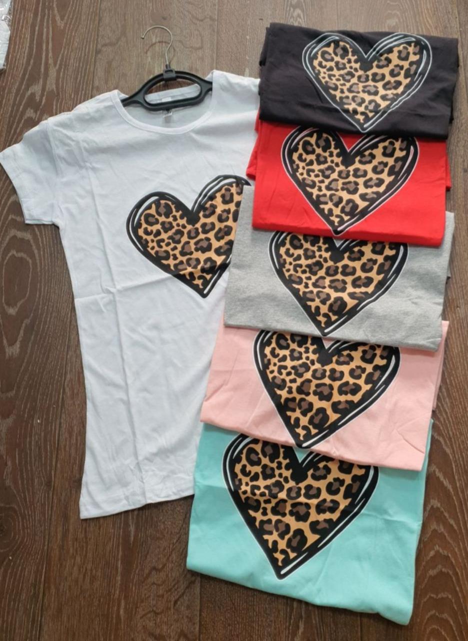 Футболка жіноча бавовняна "Серце" Туреччина розмір S-L (від 3 шт.)