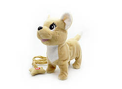 Собачка м'яка 62905B на повідку, співає, ходить, виляє хвостом, сумочка