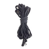 Хлопковая веревка BDSM 8 метров, 6 мм, цвет черный mr
