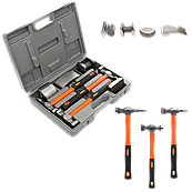 Набір рихтувальних молотків з оправками для кузовного ремонту 7 од. Kraft & Dele Poland KD319