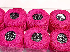 Бавовна Пряжа Ірис No8/10 грам малиновий Упаковка 10 штук Тон 404