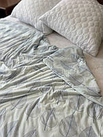 Тонкое летнее одеяло евро Одеяло хлопковое качественное Одеяло гипоаллергенное хлопок стильное Одеяла хб синий