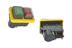 Кнопка пускова CK21A для бетономішалки, 57x39 мм, 5 контактів, 16A/250V