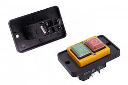 Кнопка пускова DZ-6-2 для бетономішалки 88х56 мм (5 контактів) з рамкою