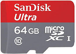 Карта пам'яті microSDXC (UHS-1) SanDisk Ultra 64Gb class 10 A1 (120Mb/s)