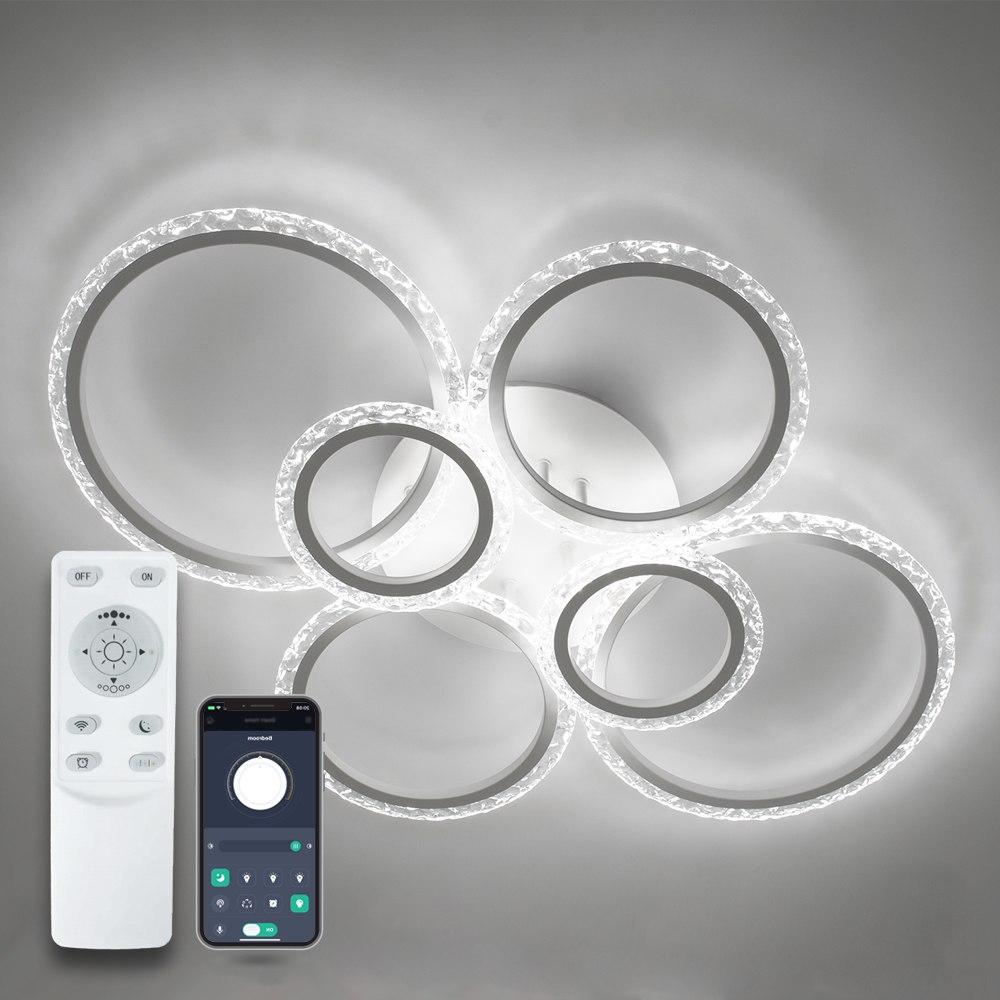 Світлодіодна люстра за пультом LUMINARIA 132W до 20 кв.м колір Білий EUROPA 132W 6R WH/ICE
