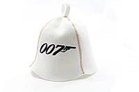Банная шапка Luxyart "Агент 007", искусственный фетр, белый (LA-917) al