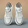 Чоловічі літні кросівки (натуральна шкіра), білі кроси для чоловіків, чоловіче взуття на літо, розмір 40 41 42 43 44 45, фото 5