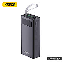 Fast Charge Power Bank Aspor A306 30000 mAh внешний аккумулятор, черный, с цифровым дисплеем